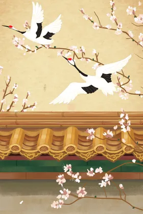 中国风背景古简约山水画素材书法展板