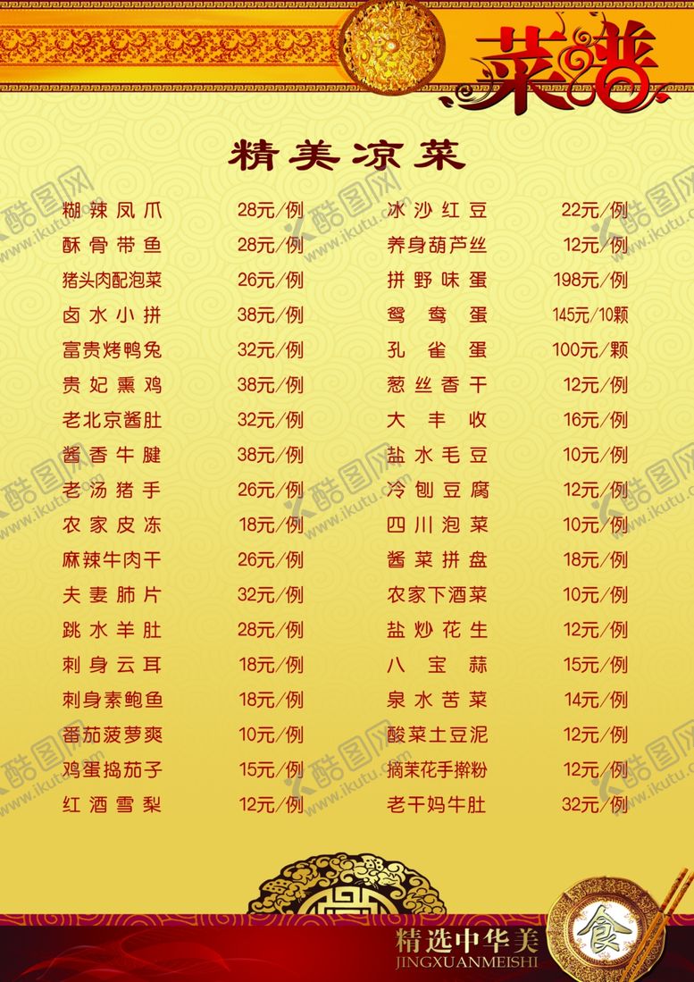 编号：67623609230659347892【酷图网】源文件下载-菜谱凉菜