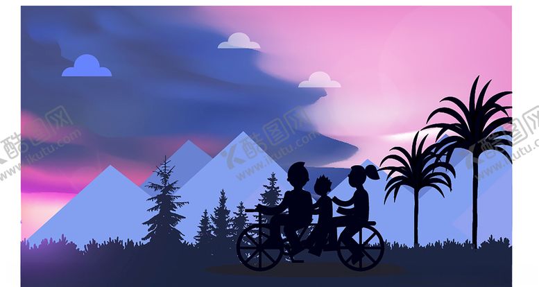 编号：33929110102323413187【酷图网】源文件下载-一家人剪影