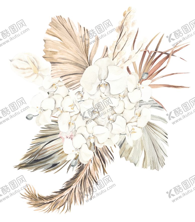 编号：46538409140545497750【酷图网】源文件下载-北欧小清新水彩植物图案