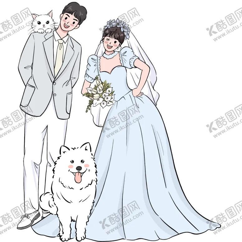 编号：86523701281121145377【酷图网】源文件下载-糖果色婚礼人物立牌迎宾情侣卡通