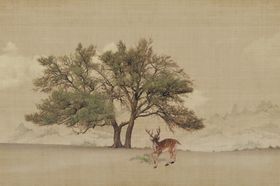 工笔画鹿