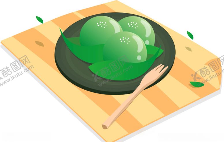 编号：58528509090115232975【酷图网】源文件下载-手绘青团插画图片