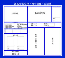 食品安全两个责任公示牌