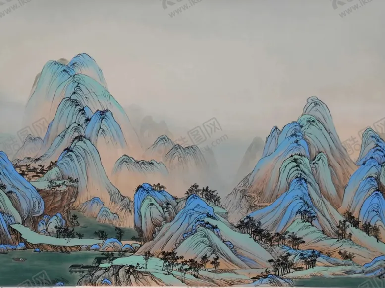 编号：16163301131815317204【酷图网】源文件下载-千里江山图墙绘