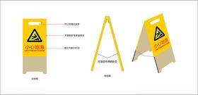 小心滑倒标识牌