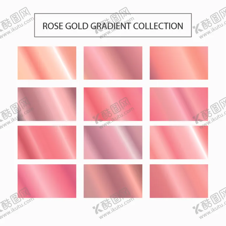 编号：76016210292158425658【酷图网】源文件下载-玫瑰金渐变色卡