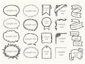 多样手绘风格对话框集合