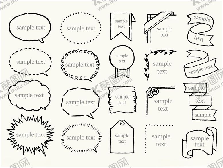 编号：90058511171737538984【酷图网】源文件下载-多样手绘风格对话框集合
