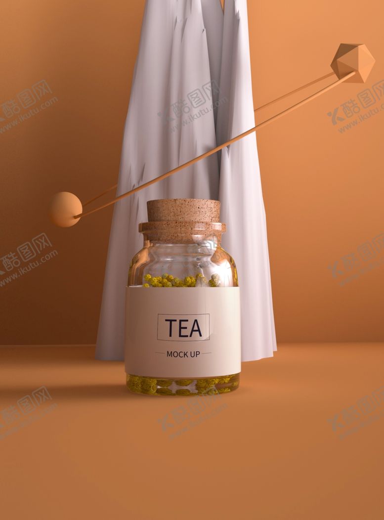 编号：11952510200823367887【酷图网】源文件下载-软瓶装花茶样机包装瓶