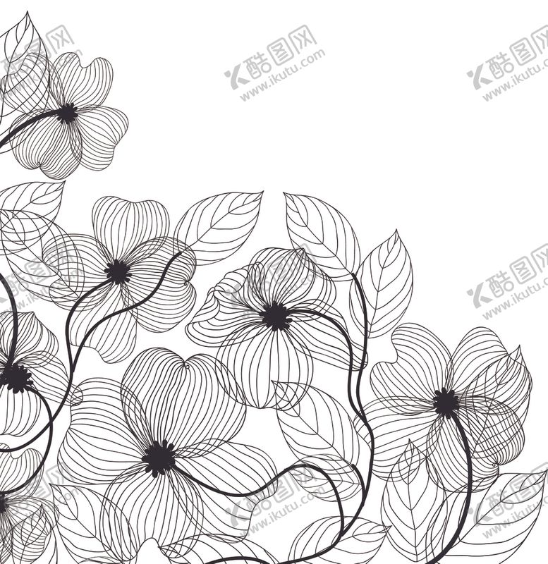 编号：64506911011347197666【酷图网】源文件下载-花卉线条矢量