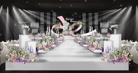 浪漫紫色系婚礼舞台布置