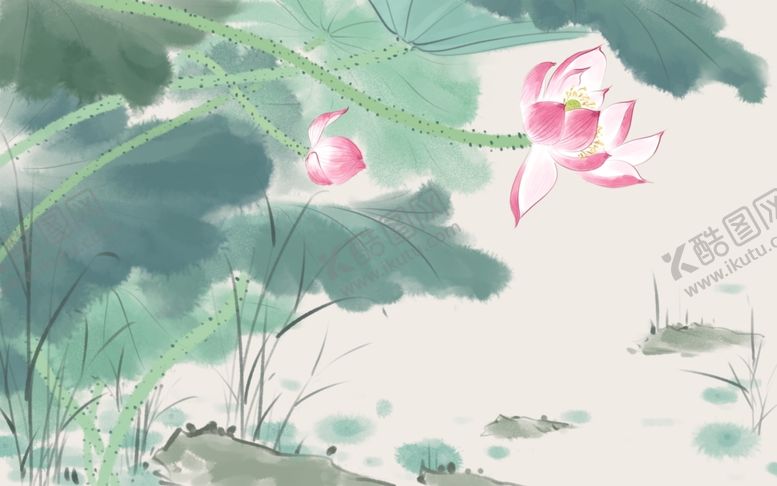 编号：17853210031758202543【酷图网】源文件下载-手绘荷花插画