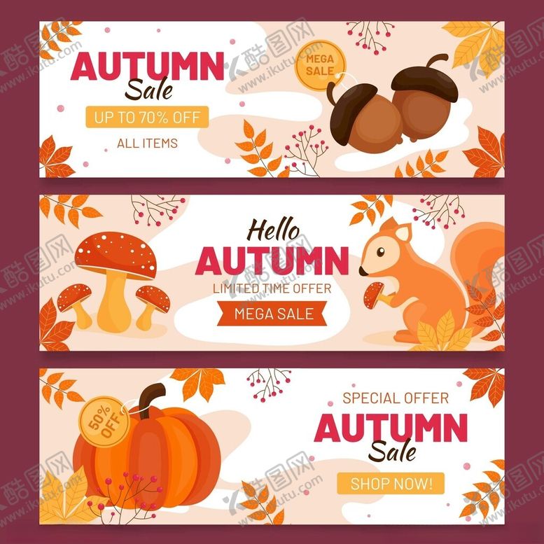 编号：54216010121745051519【酷图网】源文件下载-秋季元素横幅设计