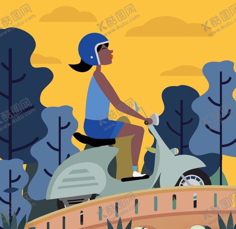 编号：49460611010631498134【酷图网】源文件下载-女生骑车出游