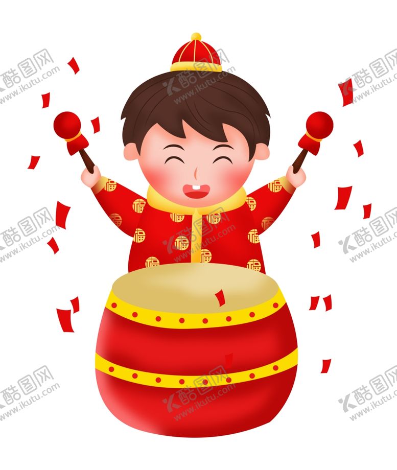 编号：54000610152307496758【酷图网】源文件下载-新年敲打鼓