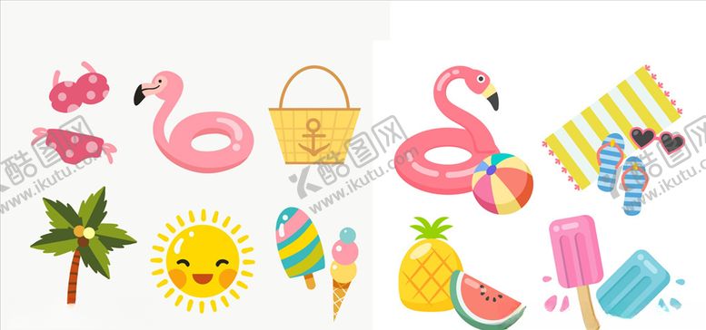 编号：79767110220514166208【酷图网】源文件下载-矢量卡通夏季旅行元素