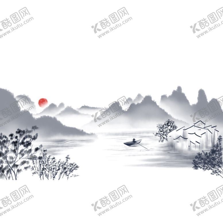 编号：97129609220457096931【酷图网】源文件下载-古风水墨山水