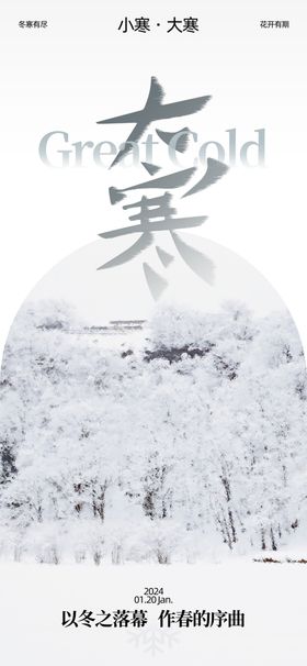 大寒节气海报冬至房地产小小地产刷屏传统日小