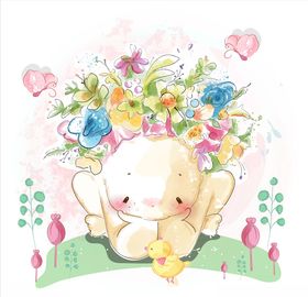卡通花卉