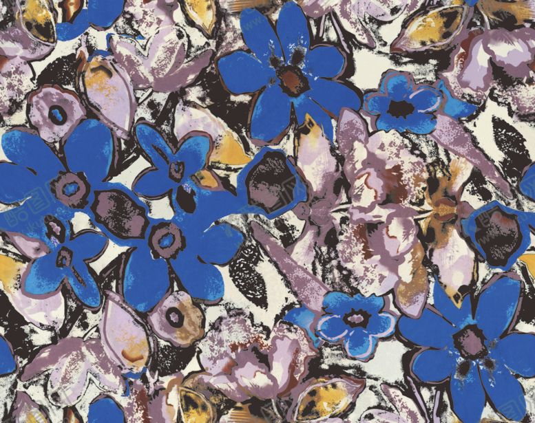 编号：52538409232004418898【酷图网】源文件下载-大花蓝底布匹