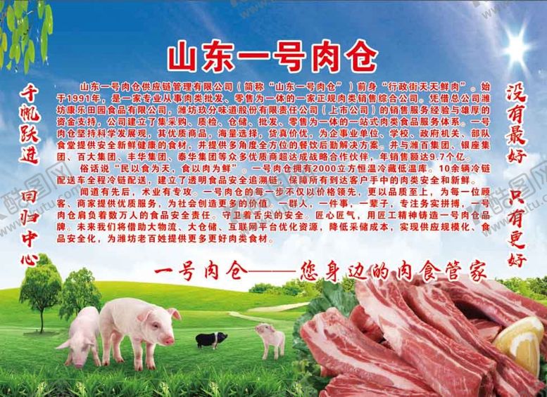 编号：62318510042201571940【酷图网】源文件下载-山东一号肉仓展板