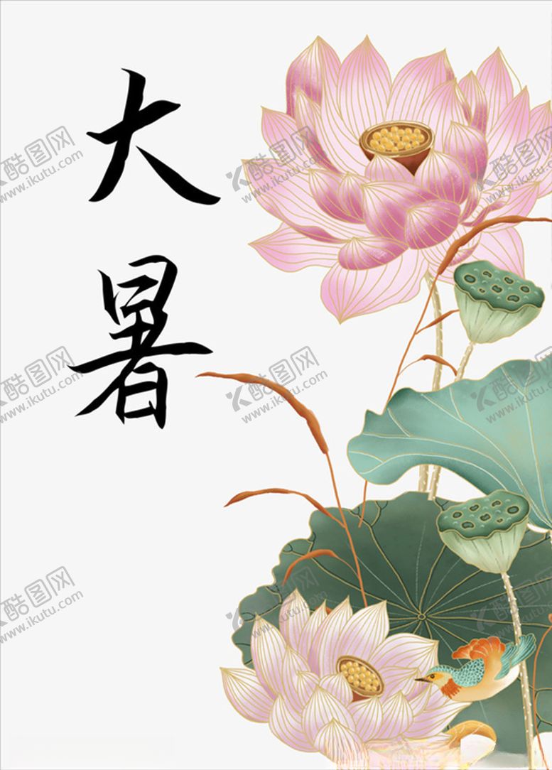 编号：90578205040354449057【酷图网】源文件下载-大暑夏天荷花