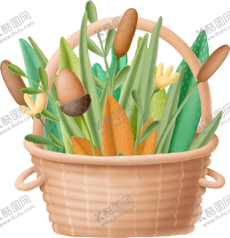 编号：45832802101046541826【酷图网】源文件下载-植物卡通花篮