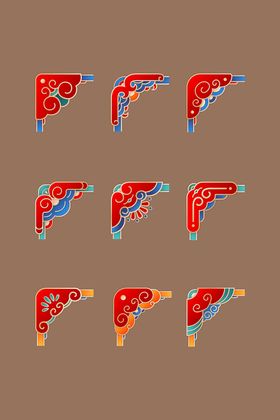 复古风格国潮古风边角装饰