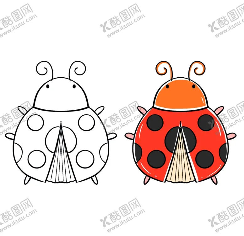 编号：58196309182027022799【酷图网】源文件下载-手绘简笔画瓢虫