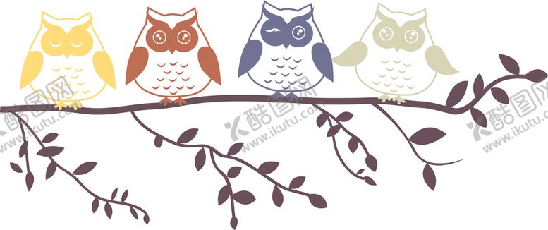 编号：98397110261653592881【酷图网】源文件下载-树枝上的猫头鹰