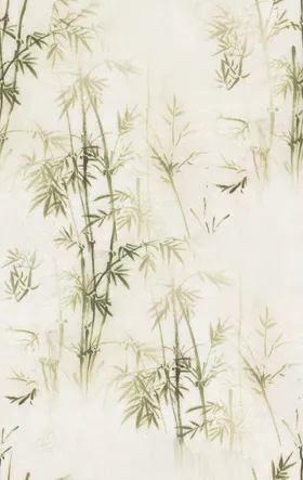 竹子碎花数码水墨叶