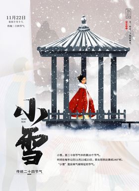 小雪海报宣传画面微信稿高端节气稿飞机稿