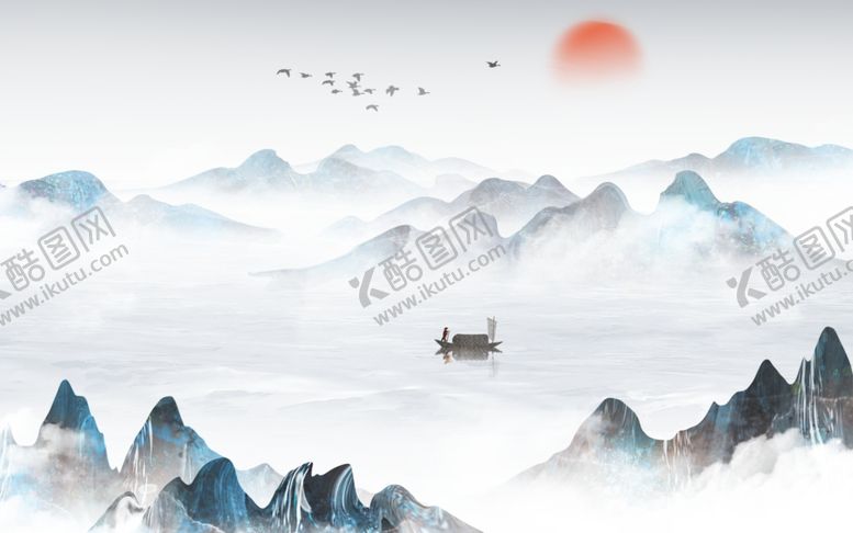编号：99402102061013185429【酷图网】源文件下载-水墨山水背景