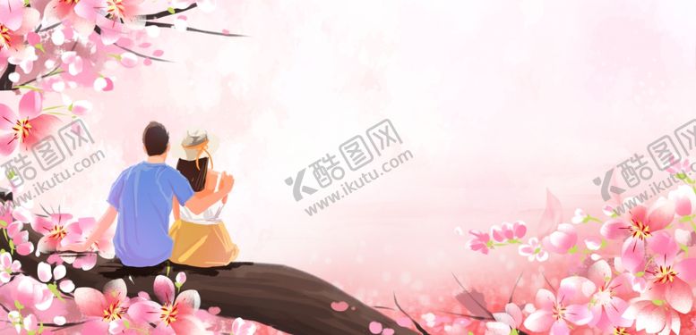 编号：63749404051017395633【酷图网】源文件下载-情侣赏樱图