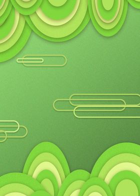 圣诞绿色剪纸背景banner