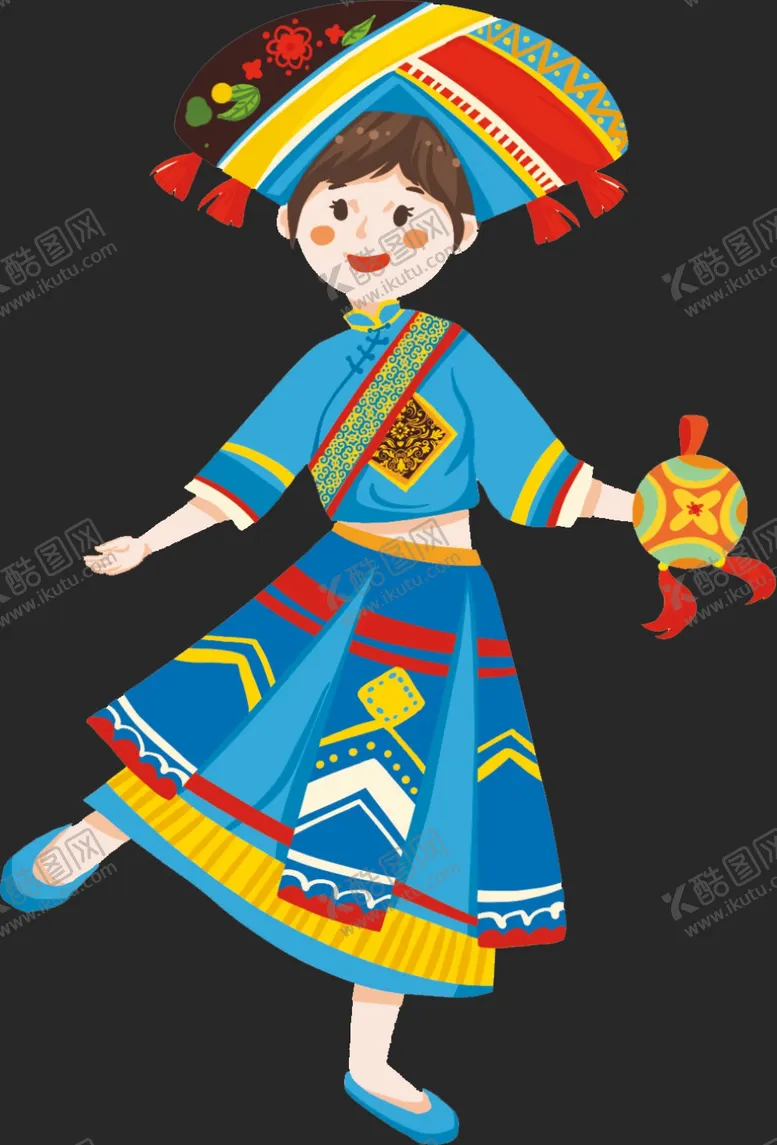 编号：59393302070136135594【酷图网】源文件下载-壮族女透明底