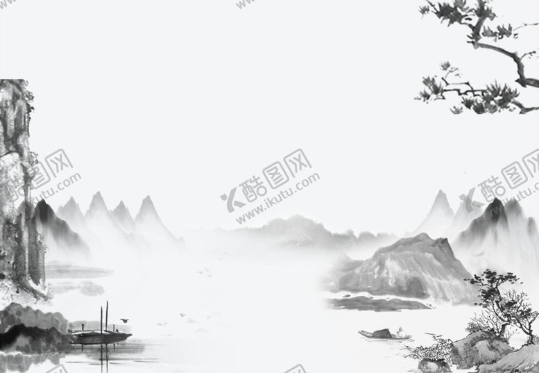 编号：59946601260355122565【酷图网】源文件下载-山水 水墨山水图 水墨 山水图