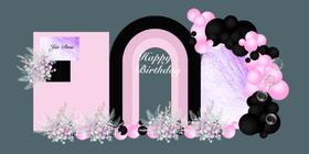 粉色系婚礼拱门布置