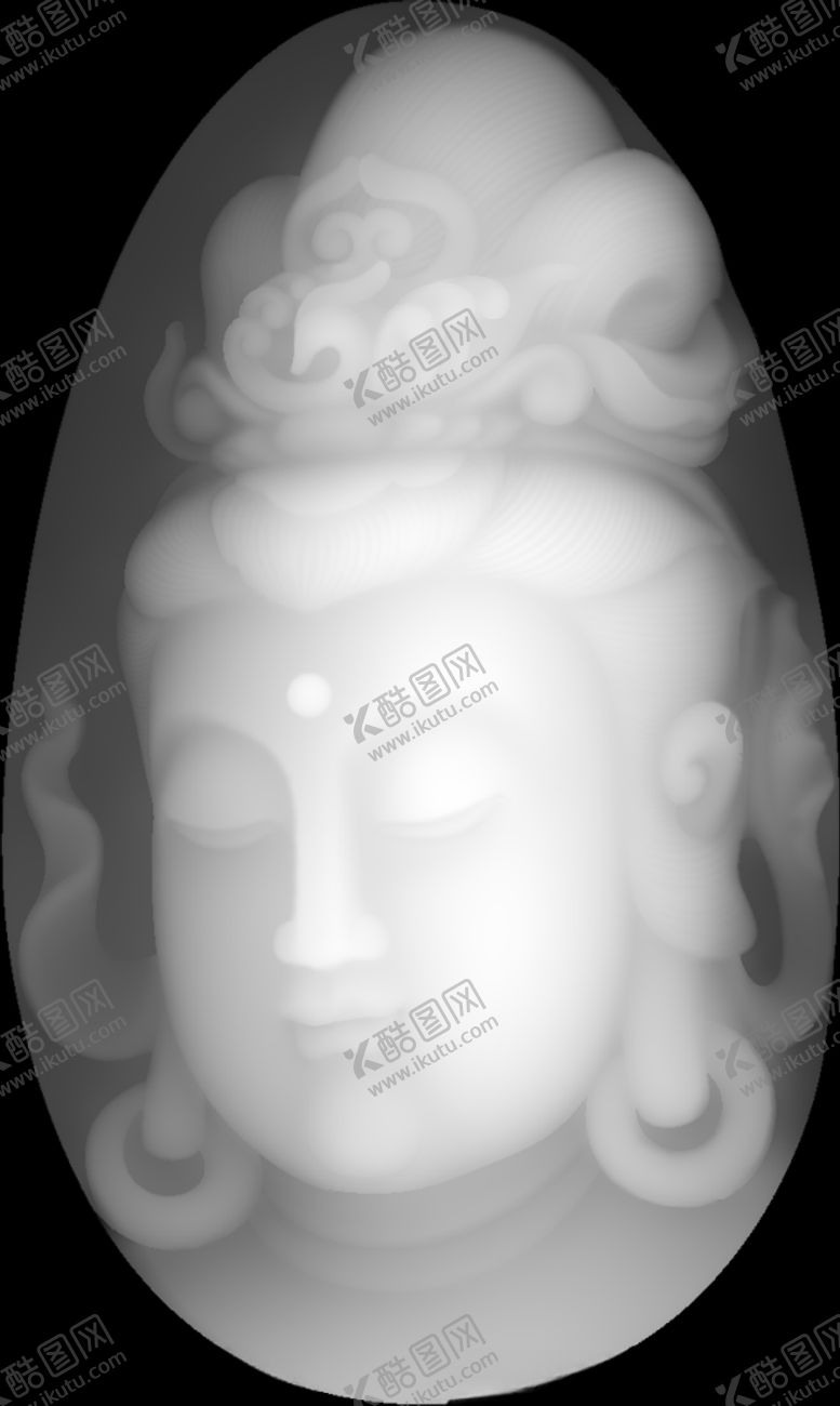 编号：48215509271614045653【酷图网】源文件下载-观音浮雕图灰度图