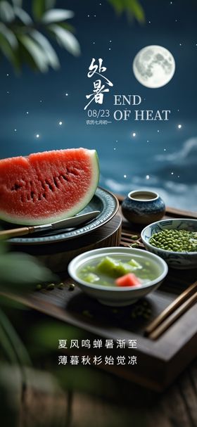 处暑节气海报