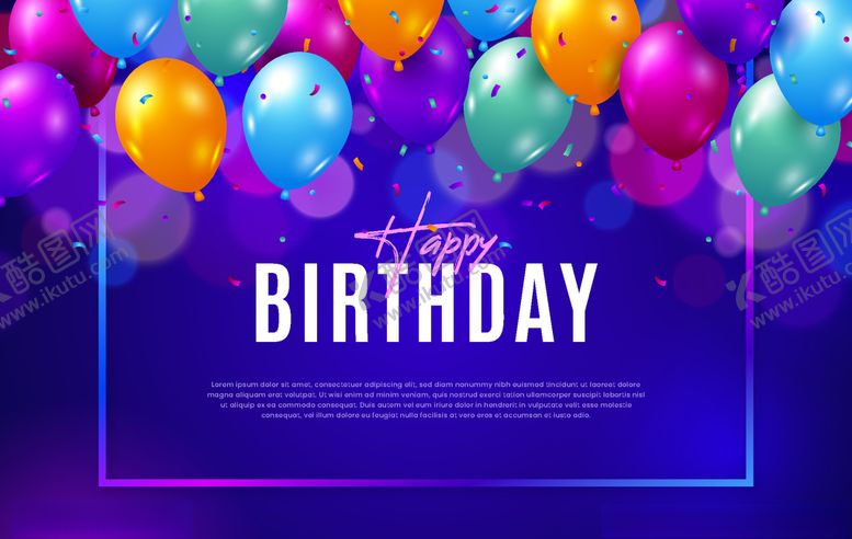 编号：11148809201334587780【酷图网】源文件下载-生日快乐气球birthday