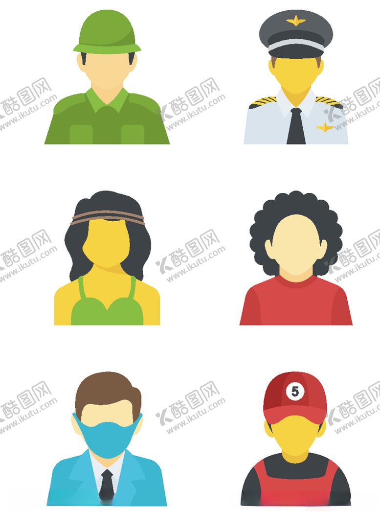 编号：76000209241534344228【酷图网】源文件下载-手绘人物图标