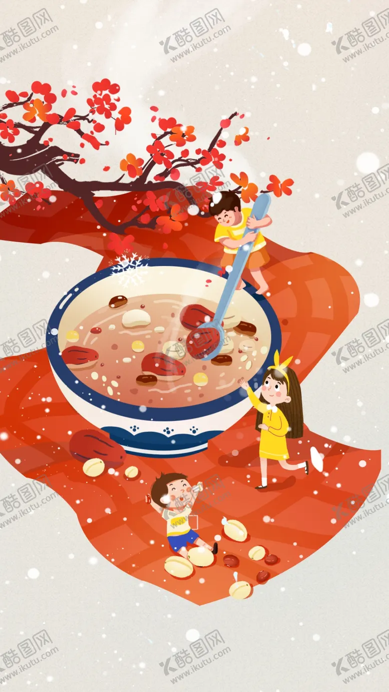 编号：27605407010918002144【酷图网】源文件下载-腊八传统国风节日插画卡通素材