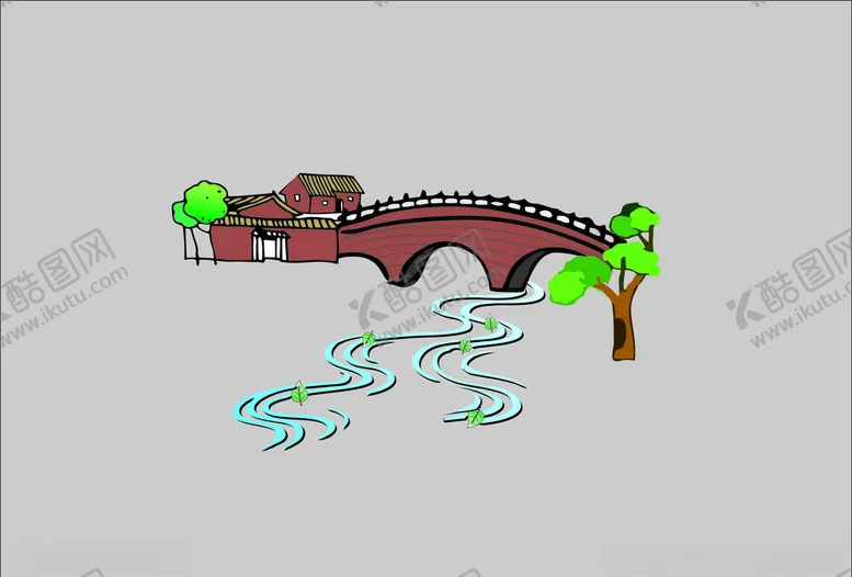 编号：59563409130802254902【酷图网】源文件下载-大坝树木河流古风水痕