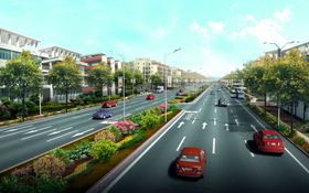 道路绿化景观效果图