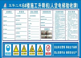 施工电梯验收牌