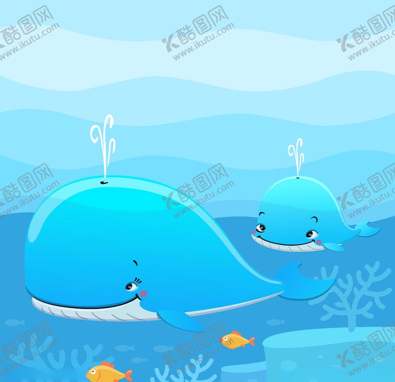 编号：52328910100947572474【酷图网】源文件下载-手绘矢量鲸鱼