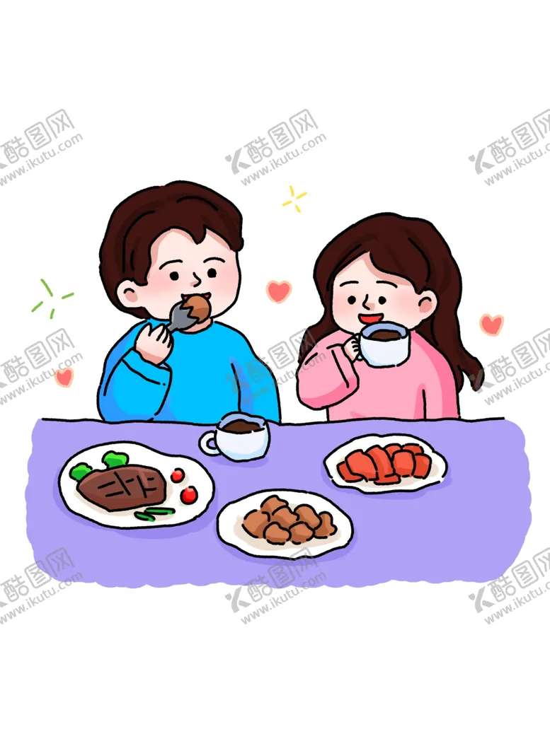 编号：14913904211409047735【酷图网】源文件下载-甜蜜情侣共享美味晚餐