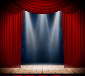 红色幕布舞台